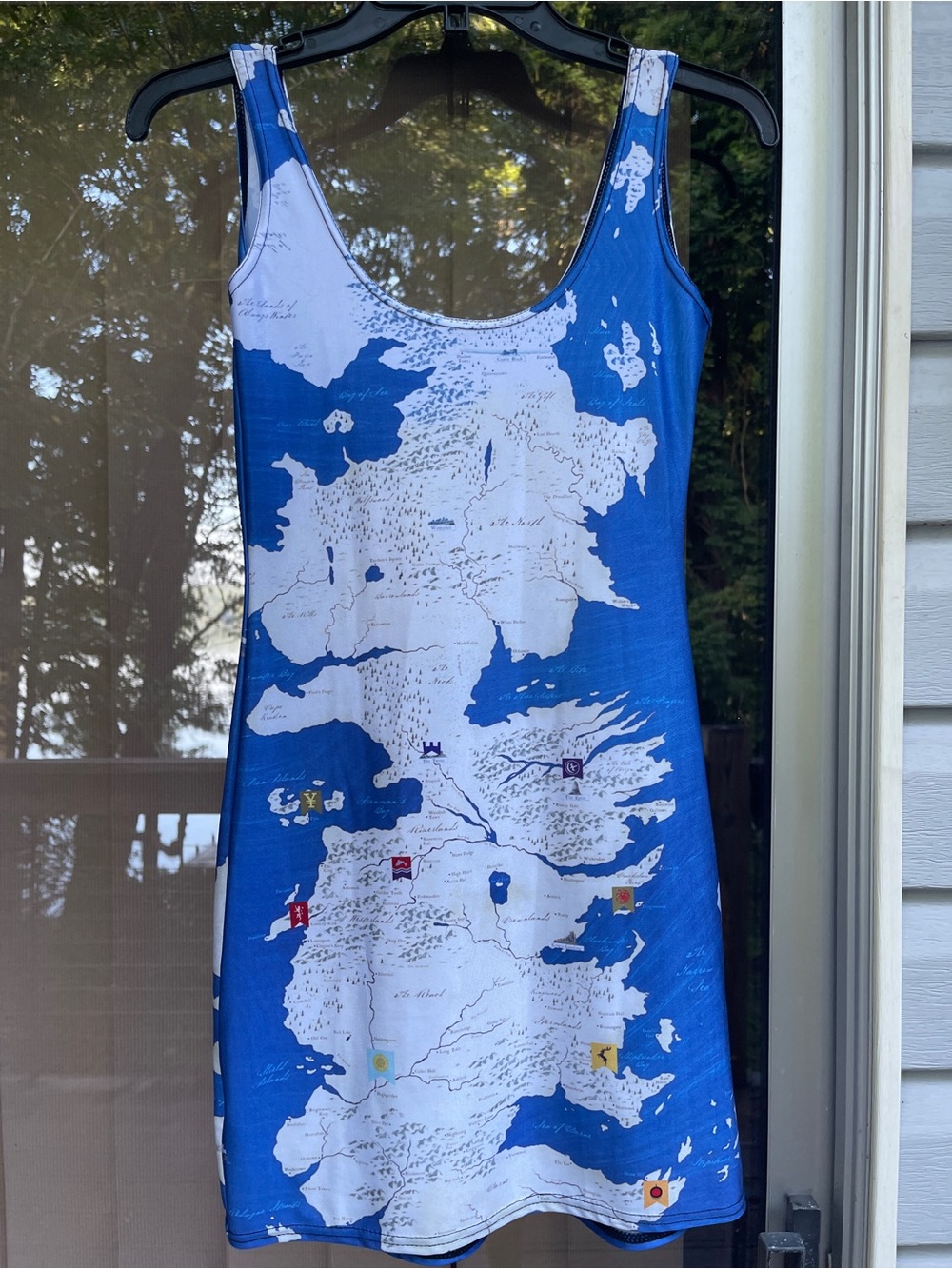 Blue & White Map Westeros Tank Dress